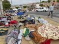 Inmigrantes durmiendo en las calles de Ceuta