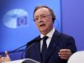 El presidente de Ceuta, Juan Jesús Vivas, durante su rueda de prensa en el Parlamento Europeo