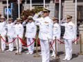 El Almirante Jefe de Estado Mayor de la Armada (AJEMA), Almirante General Antonio Piñeiro, durante el homenaje a Álvaro de Bazán
