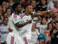 Mbappé y Vinicius Jr. celebran un gol del Real Madrid ante el Inter de Milán