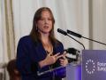 MADRID, 10/09/2026.- La encargada de negocios de la embajada de Israel en España, Dana Erlich, interviene en el desayuno informativo del Fórum Europa, este jueves en Madrid. EFE/ Kiko Huesca
