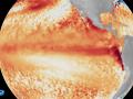 Imágenes de satélite que muestran la diferencia con respecto a las temperaturas medias de la superficie del mar en el ecuador