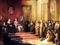 Representación de la recepción de los Reyes Católicos a Cristóbal Colón