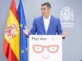 El presidente del Gobierno, Pedro Sánchez, durante la presentación de la ampliación del Plan Veo