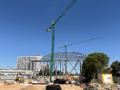 Estructura de la pérgola en construcción