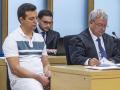 Un momento del juicio que se sigue en la Audiencia Provincial, por el asesinato a cuchilladas de un hombre en octubre de 2024 en Aranda de Duero (Burgos), suegro del acusado, para el que el Ministerio Fiscal pide casi 30 años de prisión. EFE/ Santi Otero