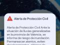 Detalle del Es Alert remitido esta noche por la Generalitat