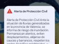 Detalle del Es Alert remitido esta noche por la Generalitat