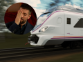 Montaje del presentador de 'La Revuelta', David Broncano, y un tren de Renfe