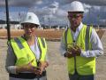 La ministra de Vivienda, Isabel Rodríguez, junto al alcalde de Ibiza, Rafael Triguero, en Ca n'Escandell.