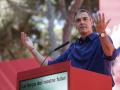 El presidente del Gobierno, Pedro Sánchez, en la Fiesta de la Rosa del PSC en Gavà (Barcelona)