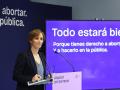 La ministra de Sanidad, Mónica García, durante la presentación de la campaña del aborto