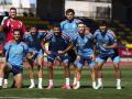 Los jugadores de la selección española en un entrenamiento en Las Rozas