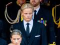 Marius Borg Høiby en el funeral del Rey Harald V de Noruega