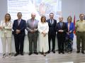 Imagen tomada este viernes de, de izquierda a derecha, Paula Llobet, Vicente Lafuente,José Vicente Morata,María José Catalá, Jose Mª Bellido, Anotnio Díaz,  Blanca Torrent y Enrique Ruiz