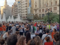 Imagen de la protesta convocada por el Sindicato de Inquilinos de Valencia en la plaza del Ayuntamiento.