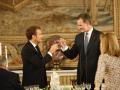 El Rey y Macron, durante la cena de trabajo que Don Felipe le ofreció el julio de 2018 en el Palacio Real