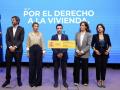 Los ministros de Sumar, en la rueda de prensa alternativa tras el Consejo de Ministros.