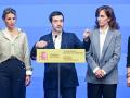 La vicepresidenta seguda y ministra de Trabajo y Economía Social, Yolanda Díaz; el ministro de Derechos Sociales, Consumo y Agenda 2030, Pablo Bustinduy, y la ministra de Sanidad, Mónica García