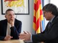 Arnaldo Otegi y Carles Puigdemont, en la reunión que han mantenido en Waterloo