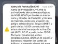 Detalle de uno de los dos Es-Alert remitidos este jueves en la Comunidad Valenciana