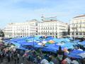 Tiendas de campaña de la acampada en la Puerta del Sol