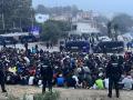 Desalojo de la playa de El Trampolín en Ceuta