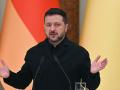 El presidente de Ucrania, Volodímir Zelenski, durante una rueda de prensa, en Kiev