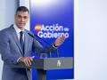 El presidente del Gobierno, Pedro Sánchez, durante una rueda de prensa posterior al Consejo de Ministros, en el Palacio de la Moncloa