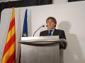 El expresidente catalán, Carles Puigdemont, durante su comparecencia ante los medios