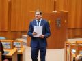 El portavoz de la Junta y consejero de Economía y Hacienda, Carlos Fernández Carriedo, en el pleno