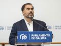 El portavoz parlamentario del PP de Galicia, Alberto Pazos Couñago, en rueda de prensa