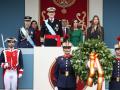 Los Reyes, la Princesa de Asturias y la Infanta Sofía, en la Fiesta Nacional del año pasado