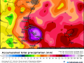 Mapa con la previsión de lluvias por una dana entre el 18 y el 22 de octubre en la Comunidad Valenciana.