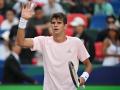 Rafael Jódar celebra la clasificación para cuartos de final del Masters de Shanghái