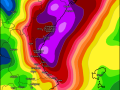 Mapa con la previsión del modelo americano AIGFS con las lluvias previstas por la dana a partir del 17 de octubre en Valencia.