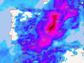 Precipitación acumulada hasta el lunes por la noche