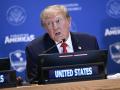 Donald Trump, presidente de los EE.UU., en un encuentro del Escudo de las Américas