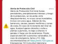 Es-Alert enviado por la Generalitat Valenciana este domingo
