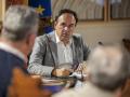 Imagen tomada este martes de Juanfran Pérez Llorca durante el Pleno extraordinario del Consell en el que se ha aprobado el primer paquete de ayudas a los afectados por la dana Adam
