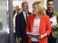 Imagen tomada este miércoles de Pilar Bernabé presentando las listas del PSOE por Valencia al Congreso de los Diputados el 29N