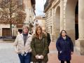 El candidato del PSOECyL a la Presidencia de la Junta de Castilla y León, Carlos Martínez, junto a la alcaldesa de Miranda de Ebro Aitana Hernando