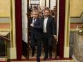 El exsecretario de Organización del PSOE, Santos Cerdán y el diputado del PSOE Manuel Arribas el día que se conoció el informe Cerdán de la UCO