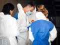 Agentes de la Policía científica recogen pruebas en el lugar de los hechos, a 14 de octubre de 2026, en Burgos
