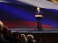 El presidente de Rusia, Vladimir Putin, pronuncia un discurso en Moscú