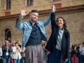 Rufián y Montero en el primer acto de precampaña juntos, en Barcelona