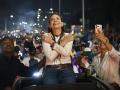 Corina Machado en su llegada a Caracas