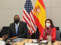 Ministra de defensa de España, Margarita Robles y Lloyd Austin secretario de defensa de EE.UU