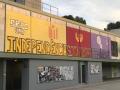 Mural con pintadas independentistas en la UAB