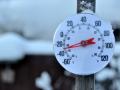 Un termómetro en bajas temperaturas